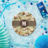 Desert camouflage papieren bordje (Feest)