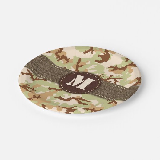 Desert camouflage papieren bordje (Gekanteld)