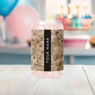 Desert Camouflage Patroon, uw naam, personaliseren Blikvorm Glas