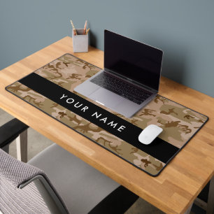 Desert Camouflage Patroon, uw naam, personaliseren Bureaumat