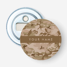 Desert Camouflage Patroon, uw naam, personaliseren Button Flesopener