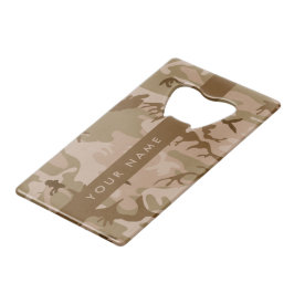 Desert Camouflage Patroon, uw naam, personaliseren Creditkaart Flessenopener
