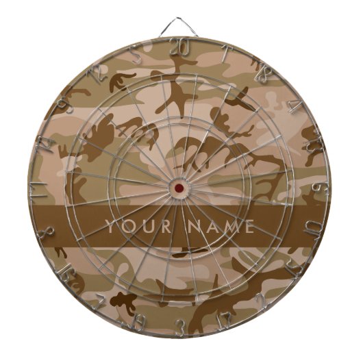 Desert Camouflage Patroon, uw naam, personaliseren Dartbord (Voorkant)