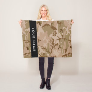 Desert Camouflage Patroon, uw naam, personaliseren Fleece Deken