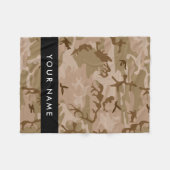 Desert Camouflage Patroon, uw naam, personaliseren Fleece Deken (Voorkant (Horizontaal))