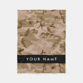Desert Camouflage Patroon, uw naam, personaliseren Fleece Deken (Voorkant)