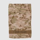 Desert Camouflage Patroon, uw naam, personaliseren Golfhanddoek (Voorkant)