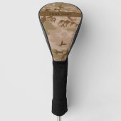 Desert Camouflage Patroon, uw naam, personaliseren Golfheadcover (Voorkant)