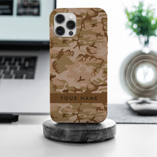 Desert Camouflage Patroon, uw naam, personaliseren iPhone 15 Pro Max Case