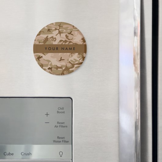Desert Camouflage Patroon, uw naam, personaliseren Magneet (Insitu (Koelkast))