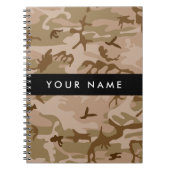 Desert Camouflage Patroon, uw naam, personaliseren Notitieboek (Voorkant)