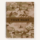 Desert Camouflage Patroon, uw naam, personaliseren Notitieboek (Voorkant)