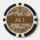 Desert Camouflage Patroon, uw naam, personaliseren Poker Chips (Voorkant)