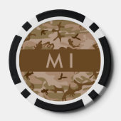 Desert Camouflage Patroon, uw naam, personaliseren Poker Chips (Achterkant)