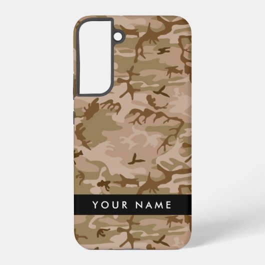 Desert Camouflage Patroon, uw naam, personaliseren Samsung Galaxy Hoesje (Achterkant)