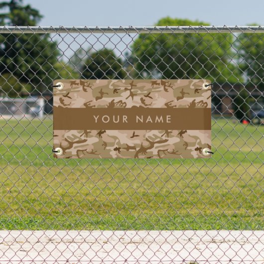Desert Camouflage Patroon, uw naam, personaliseren Spandoek (Insitu)