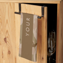 Desert Camouflage Patroon, uw naam, personaliseren Theedoek