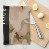 Desert Camouflage Patroon, uw naam, personaliseren Theedoek (Quarter Fold)