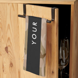 Desert Camouflage Patroon, uw naam, personaliseren Theedoek