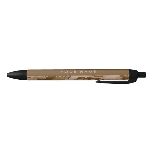 Desert Camouflage Patroon, uw naam, personaliseren Zwarte Inkt Pen (Bodem)