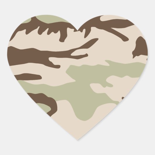 Desert Camouflage Pattern Hart Sticker (Voorkant)