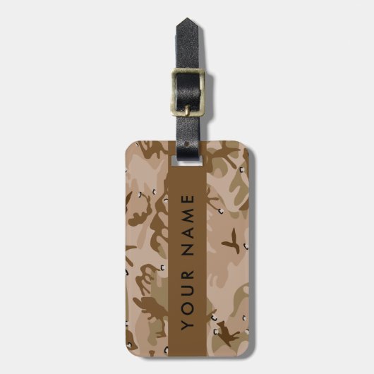 Desert Camouflage Pebbles, Jouw naam, personaliser Bagagelabel (Voorkant verticaal)