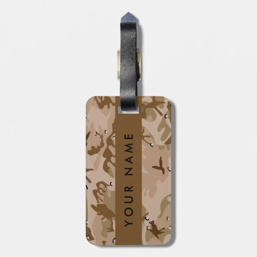Desert Camouflage Pebbles, Jouw naam, personaliser Bagagelabel (Achterkant verticaal)