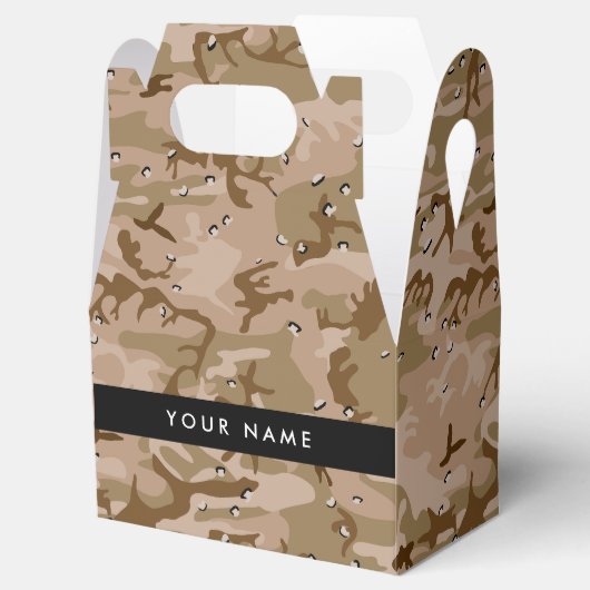 Desert Camouflage Pebbles, Jouw naam, personaliser Bedankdoosjes (Geopend)