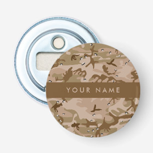 Desert Camouflage Pebbles, Jouw naam, personaliser Button Flesopener