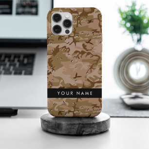 Desert Camouflage Pebbles, Jouw naam, personaliser iPhone 15 Pro Max Hoesje