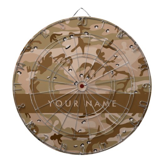 Desert Camouflage Pebbles, Jouw naam, personaliser Dartbord (Voorkant)