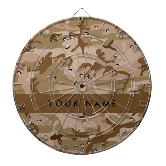Desert Camouflage Pebbles, Jouw naam, personaliser Dartbord (Voorkant)