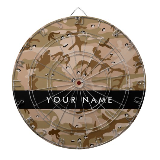 Desert Camouflage Pebbles, Jouw naam, personaliser Dartbord (Voorkant)