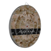 Desert Camouflage Pebbles, Jouw naam, personaliser Dartbord (Voorkant Links)