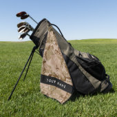 Desert Camouflage Pebbles, Jouw naam, personaliser Golfhanddoek (Groen)