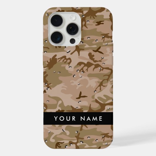 Desert Camouflage Pebbles, Jouw naam, personaliser iPhone Hoesje (Achterkant)