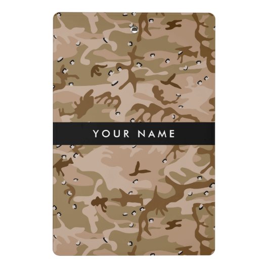 Desert Camouflage Pebbles, Jouw naam, personaliser Mini Klembord (Achterkant)