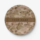 Desert Camouflage Pebbles, Jouw naam, personaliser Papieren Bordje (Voorkant)