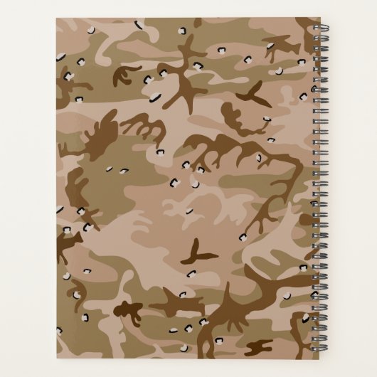 Desert Camouflage Pebbles, Jouw naam, personaliser Planner (Achterkant)