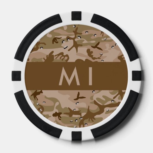 Desert Camouflage Pebbles, Jouw naam, personaliser Poker Chips (Voorkant)