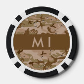 Desert Camouflage Pebbles, Jouw naam, personaliser Poker Chips (Achterkant)