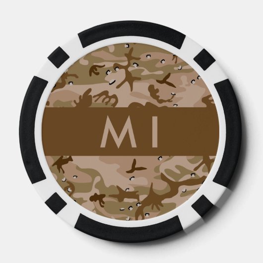 Desert Camouflage Pebbles, Jouw naam, personaliser Poker Chips (Achterkant)