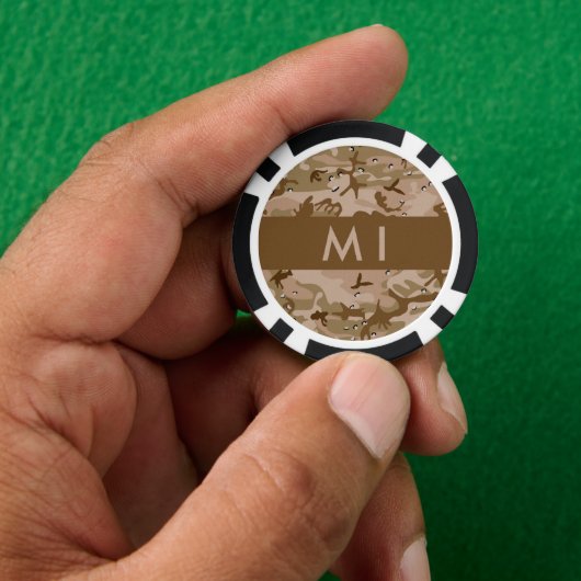 Desert Camouflage Pebbles, Jouw naam, personaliser Poker Chips (Hand)