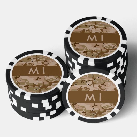 Desert Camouflage Pebbles, Jouw naam, personaliser Poker Chips (Opstapeling)
