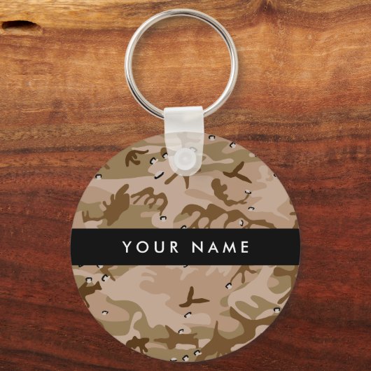 Desert Camouflage Pebbles, Jouw naam, personaliser Sleutelhanger (Voorkant)