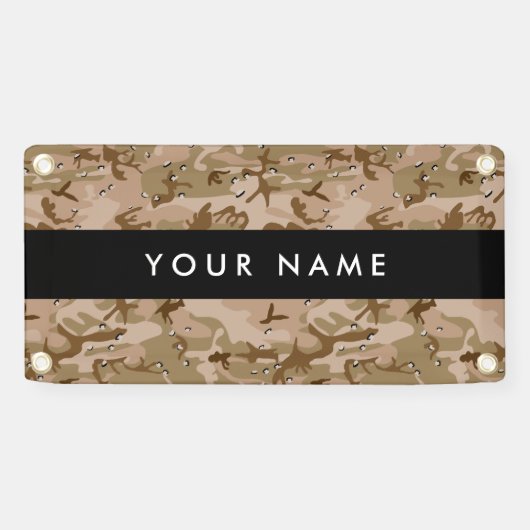 Desert Camouflage Pebbles, Jouw naam, personaliser Spandoek (Horizontaal)