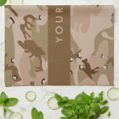 Desert Camouflage Pebbles, Jouw naam, personaliser Theedoek (Gevouwen)