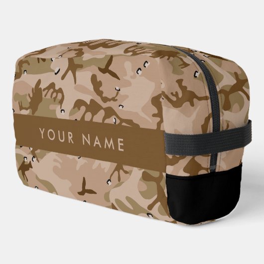 Desert Camouflage Pebbles, Jouw naam, personaliser Toilettasje (Linkerhoek)
