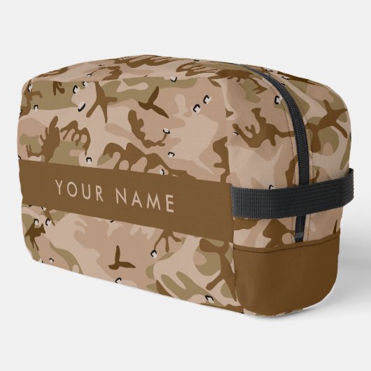 Desert Camouflage Pebbles, Jouw naam, personaliser Toilettasje (Linkerhoek)