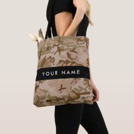 Desert Camouflage Pebbles, Jouw naam, personaliser Tote Bag